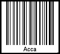 Interpretation von Acca als Barcode