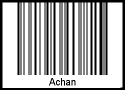 Der Voname Achan als Barcode und QR-Code