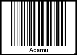 Der Voname Adamu als Barcode und QR-Code