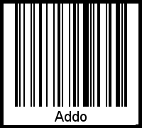 Der Voname Addo als Barcode und QR-Code