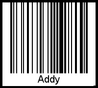Der Voname Addy als Barcode und QR-Code