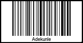 Der Voname Adekunle als Barcode und QR-Code