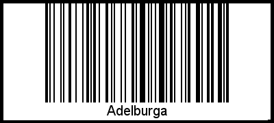 Adelburga als Barcode und QR-Code