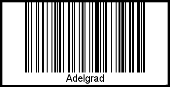 Der Voname Adelgrad als Barcode und QR-Code