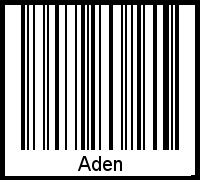 Der Voname Aden als Barcode und QR-Code