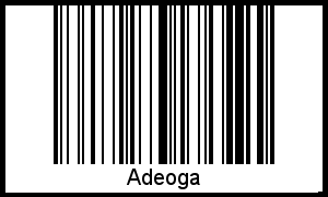 Der Voname Adeoga als Barcode und QR-Code
