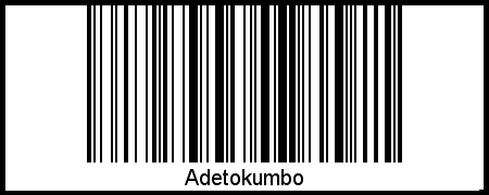 Der Voname Adetokumbo als Barcode und QR-Code