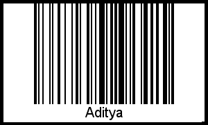 Aditya als Barcode und QR-Code