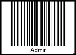 Der Voname Admir als Barcode und QR-Code