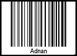 Der Voname Adnan als Barcode und QR-Code