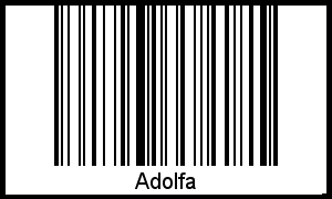Adolfa als Barcode und QR-Code