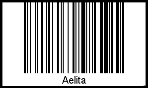 Der Voname Aelita als Barcode und QR-Code