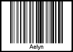 Der Voname Aelyn als Barcode und QR-Code
