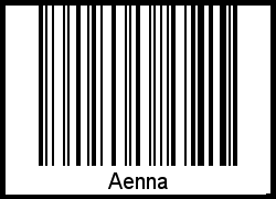 Der Voname Aenna als Barcode und QR-Code