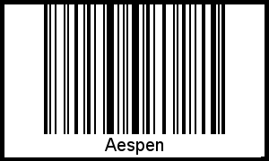 Barcode des Vornamen Aespen