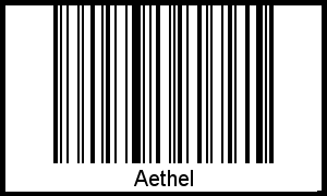 Der Voname Aethel als Barcode und QR-Code