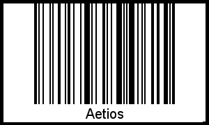 Der Voname Aetios als Barcode und QR-Code