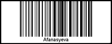 Afanasyeva als Barcode und QR-Code