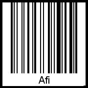 Afi als Barcode und QR-Code