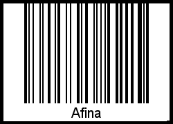 Barcode des Vornamen Afina