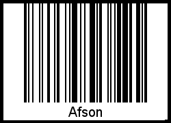 Barcode des Vornamen Afson