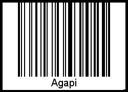 Der Voname Agapi als Barcode und QR-Code
