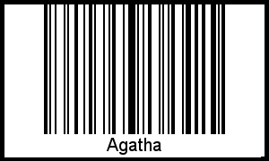 Der Voname Agatha als Barcode und QR-Code