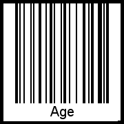 Der Voname Age als Barcode und QR-Code