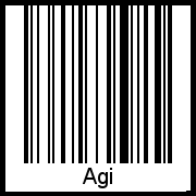 Der Voname Agi als Barcode und QR-Code