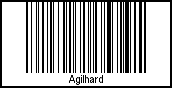 Der Voname Agilhard als Barcode und QR-Code