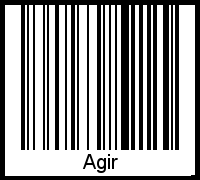 Der Voname Agir als Barcode und QR-Code
