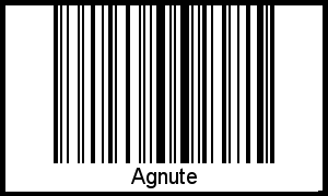 Der Voname Agnute als Barcode und QR-Code