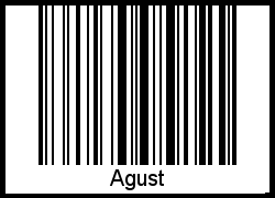 Barcode des Vornamen Agust
