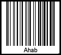 Der Voname Ahab als Barcode und QR-Code