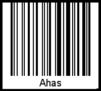Der Voname Ahas als Barcode und QR-Code