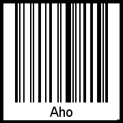 Barcode des Vornamen Aho