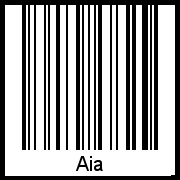 Der Voname Aia als Barcode und QR-Code