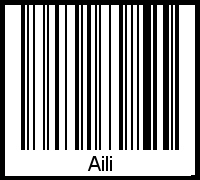 Aili als Barcode und QR-Code