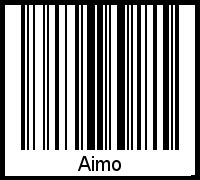 Der Voname Aimo als Barcode und QR-Code