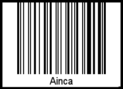 Der Voname Ainca als Barcode und QR-Code