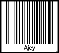 Der Voname Ajey als Barcode und QR-Code