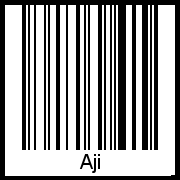 Der Voname Aji als Barcode und QR-Code