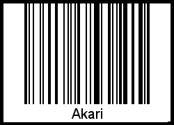 Der Voname Akari als Barcode und QR-Code