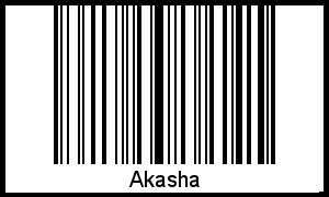 Barcode des Vornamen Akasha
