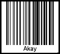Barcode des Vornamen Akay