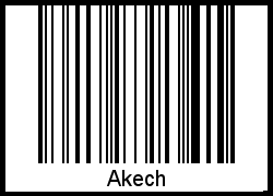 Barcode des Vornamen Akech