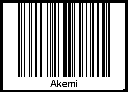 Akemi als Barcode und QR-Code