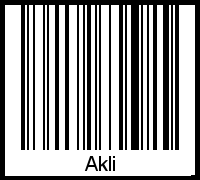Akli als Barcode und QR-Code