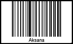 Barcode des Vornamen Aksana