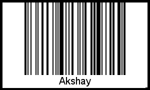 Der Voname Akshay als Barcode und QR-Code